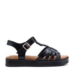 faux leather platform sandal