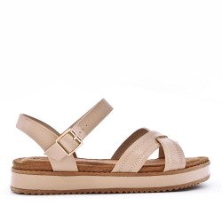 faux leather platform sandal