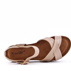 Sandale plateforme en simili cuir