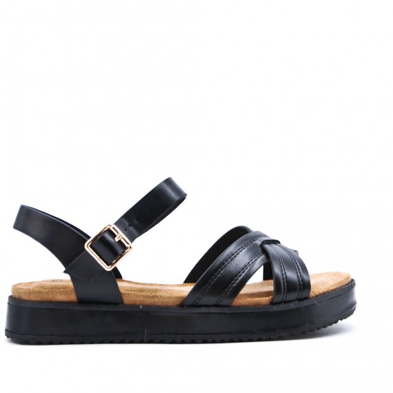 faux leather platform sandal