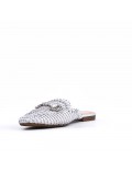 Flat sandals in a material mix for women