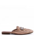 Flat sandals in a material mix for women