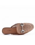 Flat sandals in a material mix for women