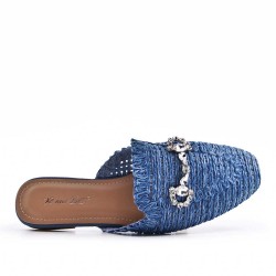 Flat sandals in a material mix for women