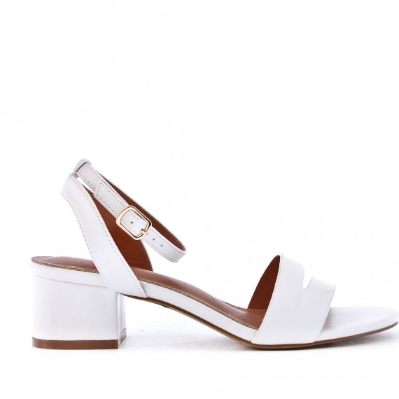 Faux leather heeled sandal