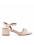 Faux leather heeled sandal