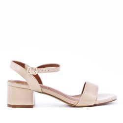 Faux leather heeled sandal