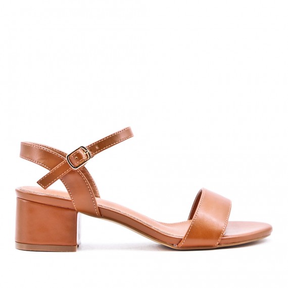 Faux leather heeled sandal