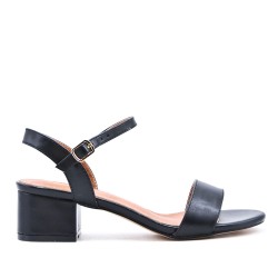 Faux leather heeled sandal