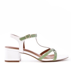 Faux leather heeled sandal