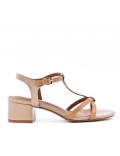 Faux leather heeled sandal