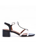 Faux leather heeled sandal