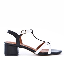 Faux leather heeled sandal