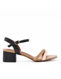 Faux leather heeled sandal