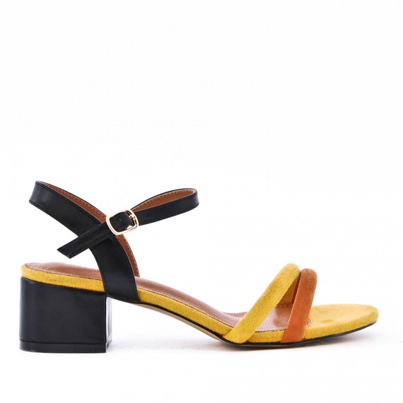 Faux leather heeled sandal