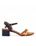 Faux leather heeled sandal