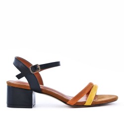 Faux leather heeled sandal