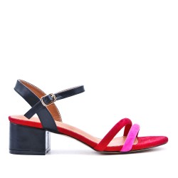 Faux leather heeled sandal