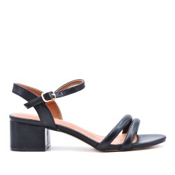 Faux leather heeled sandal