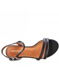 Faux leather heeled sandal