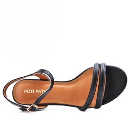 Faux leather heeled sandal