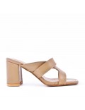 Faux leather heeled sandal