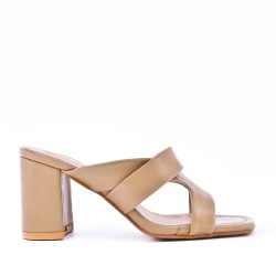 Faux leather heeled sandal