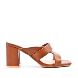 Faux leather heeled sandal