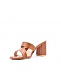 Faux leather heeled sandal