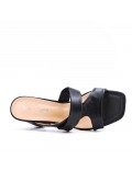 Faux leather heeled sandal