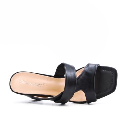 Faux leather heeled sandal