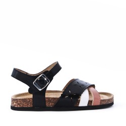 Girl's faux leather sandal