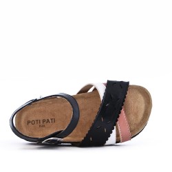 Sandale fille en simili cuir