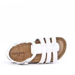 Sandale fille en simili cuir