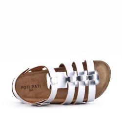 Girl's faux leather sandal