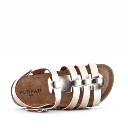 Girl's faux leather sandal