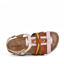 Sandale fille en simili cuir