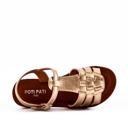 Girl's faux leather sandal