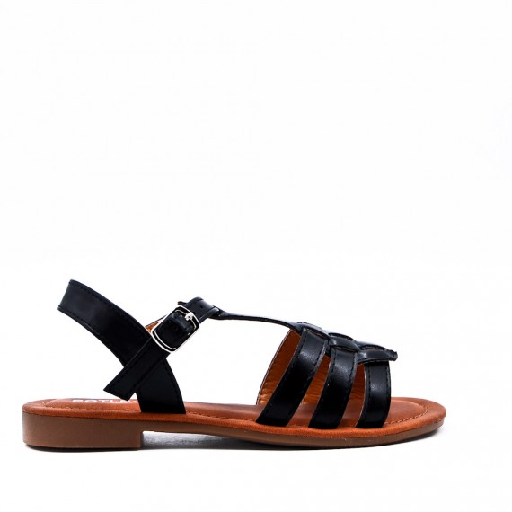 Girl's faux leather sandal