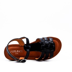 Girl's faux leather sandal