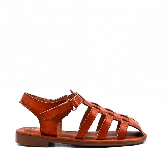 Girl's faux leather sandal