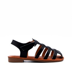 Girl's faux leather sandal