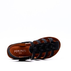 Girl's faux leather sandal