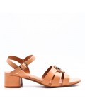 Faux leather heeled sandal