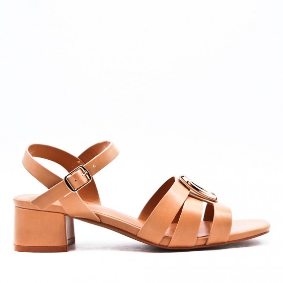 Faux leather heeled sandal