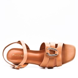 Faux leather heeled sandal