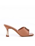 Faux leather heeled sandal