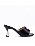 Faux leather heeled sandal