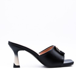 Faux leather heeled sandal