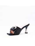 Faux leather heeled sandal